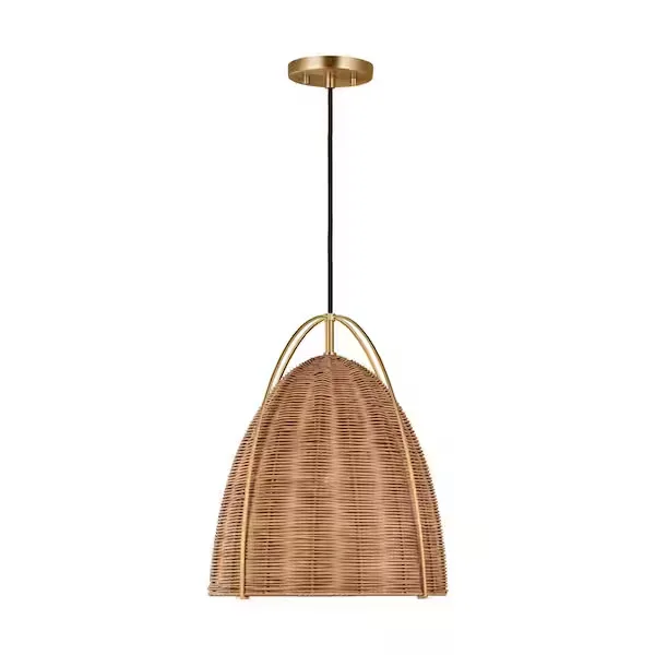 Studio Norman Woven Pendant Light with Brass Accents