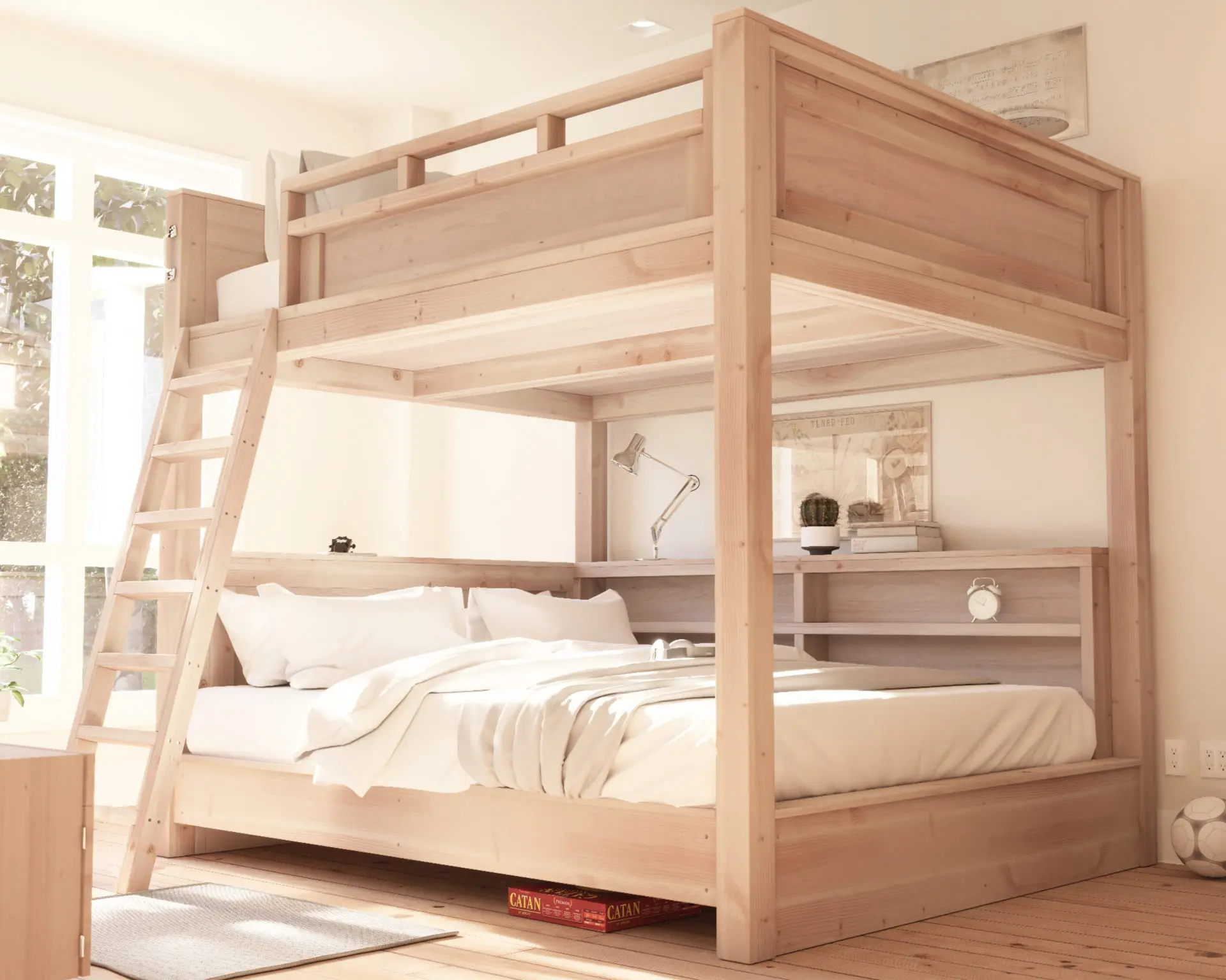 Natural Wood Bunk Bed