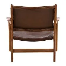 Marceline Brown Leather Sling Armchair