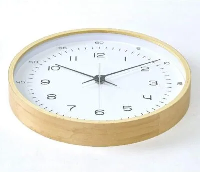Natural Wood Round Wall Clock