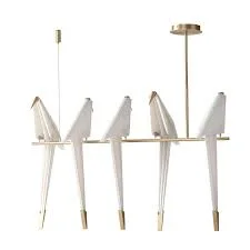Perching Bird Modern Sculptural Linear Pendant Light