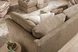 Textured Brown Fabric Sofa