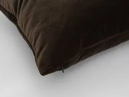 Dark Brown Velvet Throw Pillow
