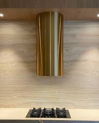 Brushed Gold Cylindrical Range Hood