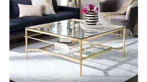 Devin Square Gold Glass Coffee Table