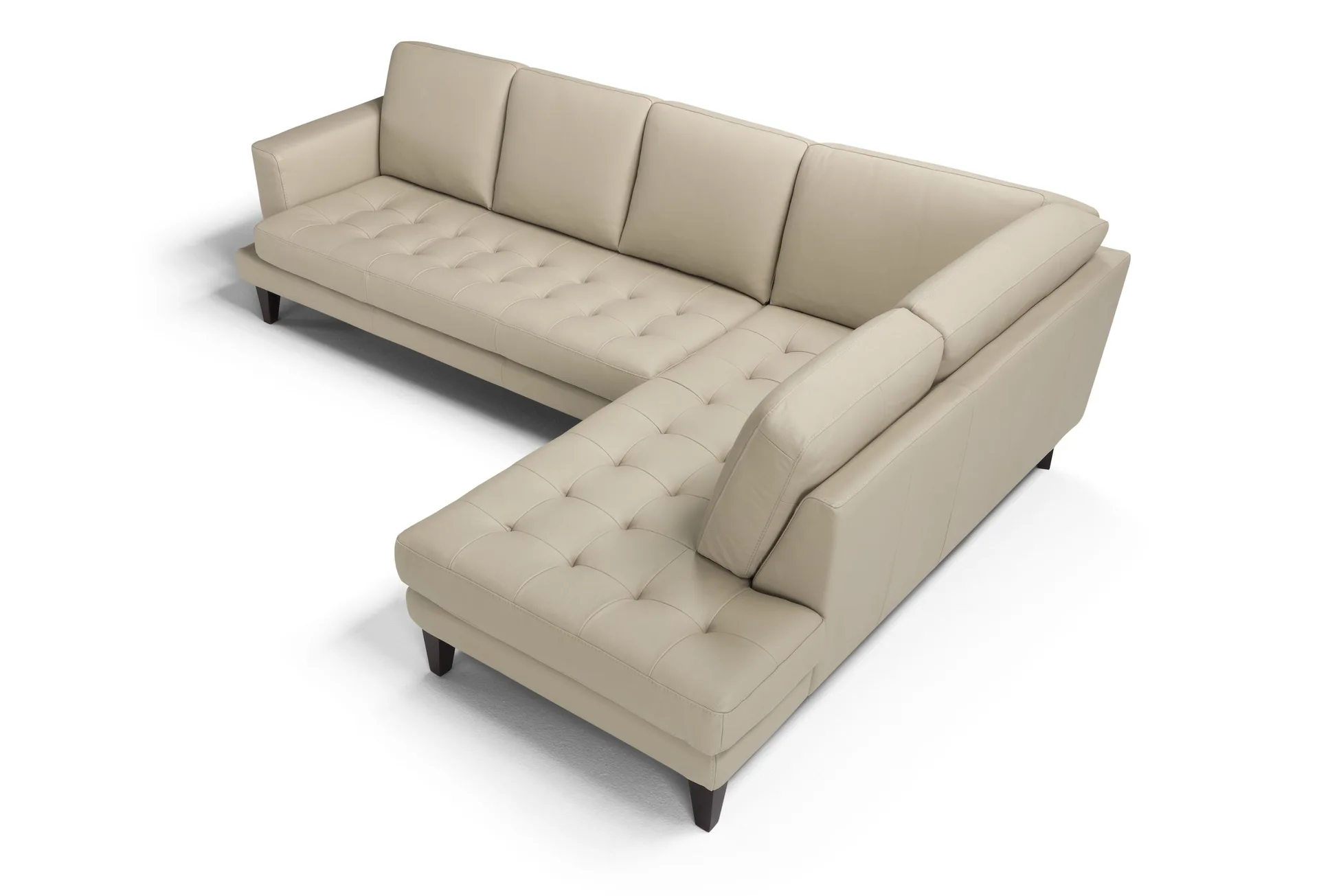 Nevis Tufted Leather Sectional Sofa