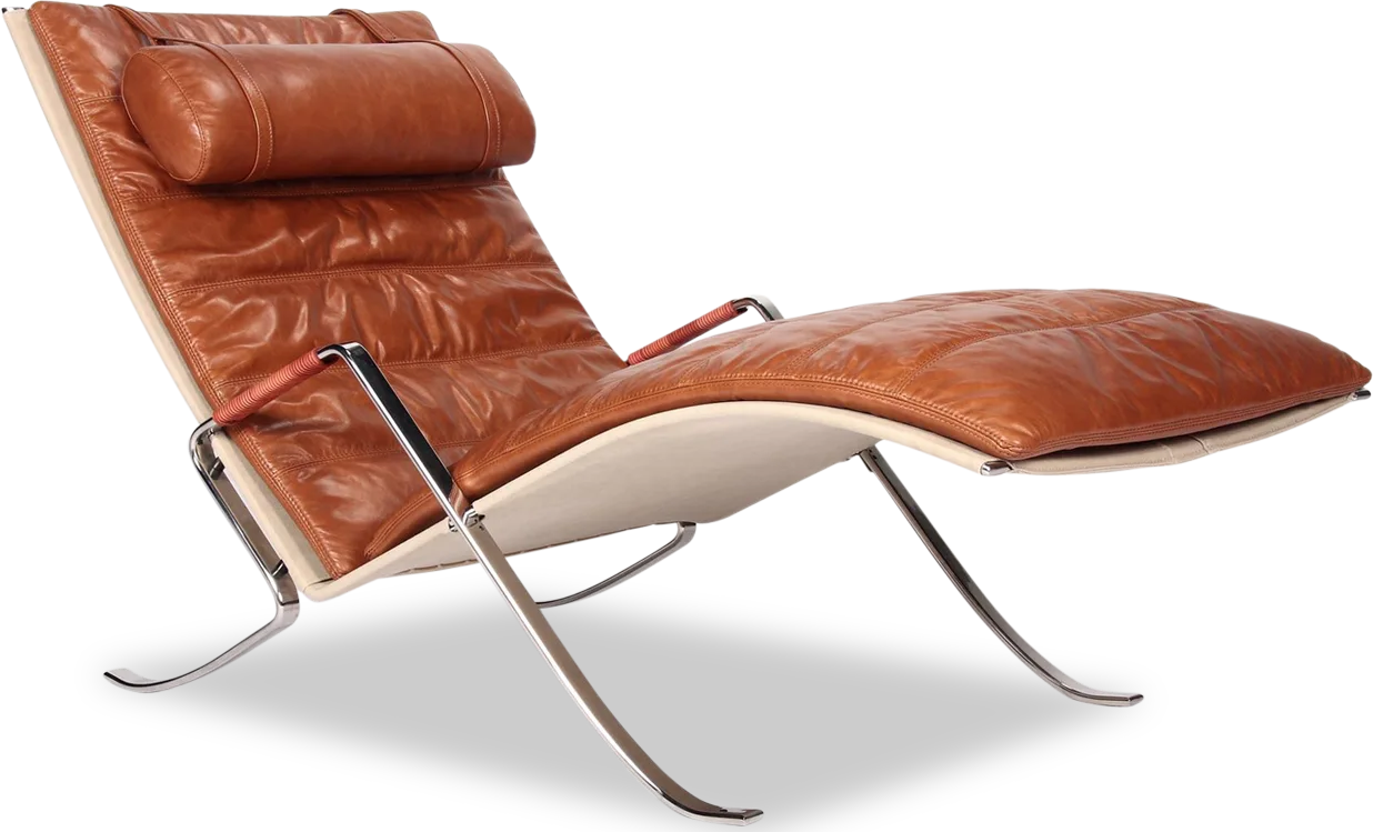 Grasshopper Leather Lounge Chair