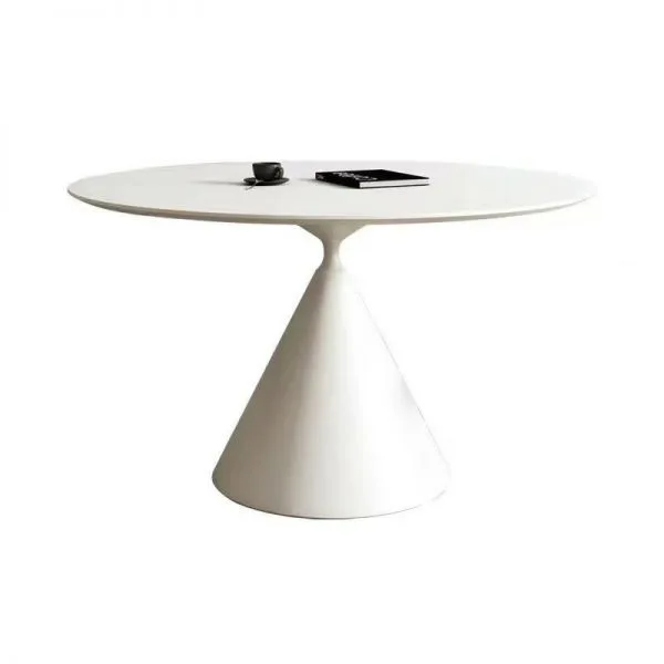 Round White Stone Dining Table
