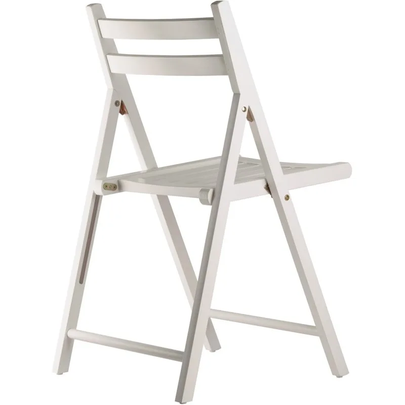 White Solid Wood Folding Chair