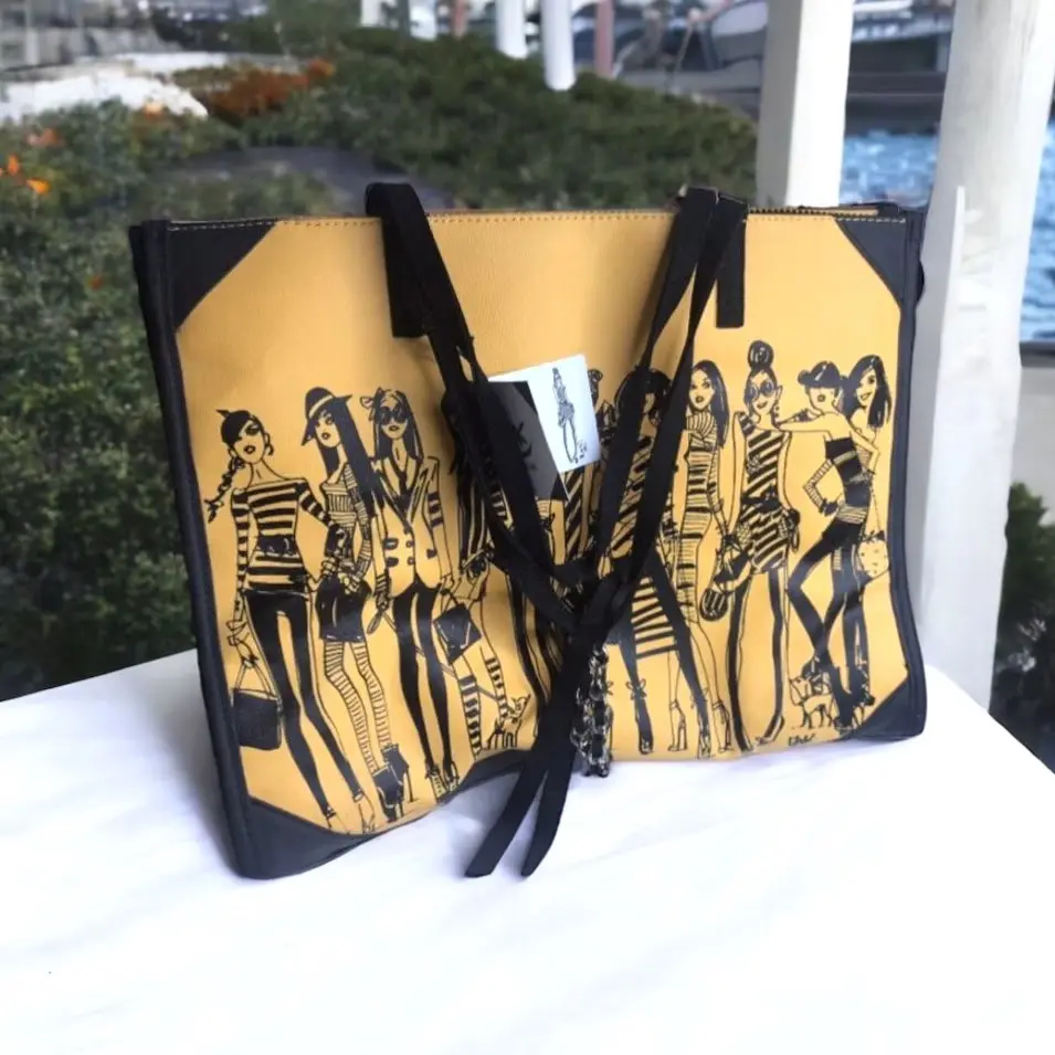 Yellow and Black Graphic Tote Bag