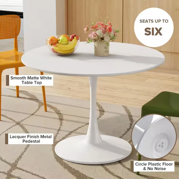 Round White Pedestal Dining Table