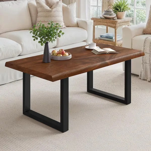 Salah Rectangular Walnut Coffee Table