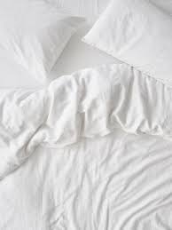Solid White Linen Duvet Bedding Set