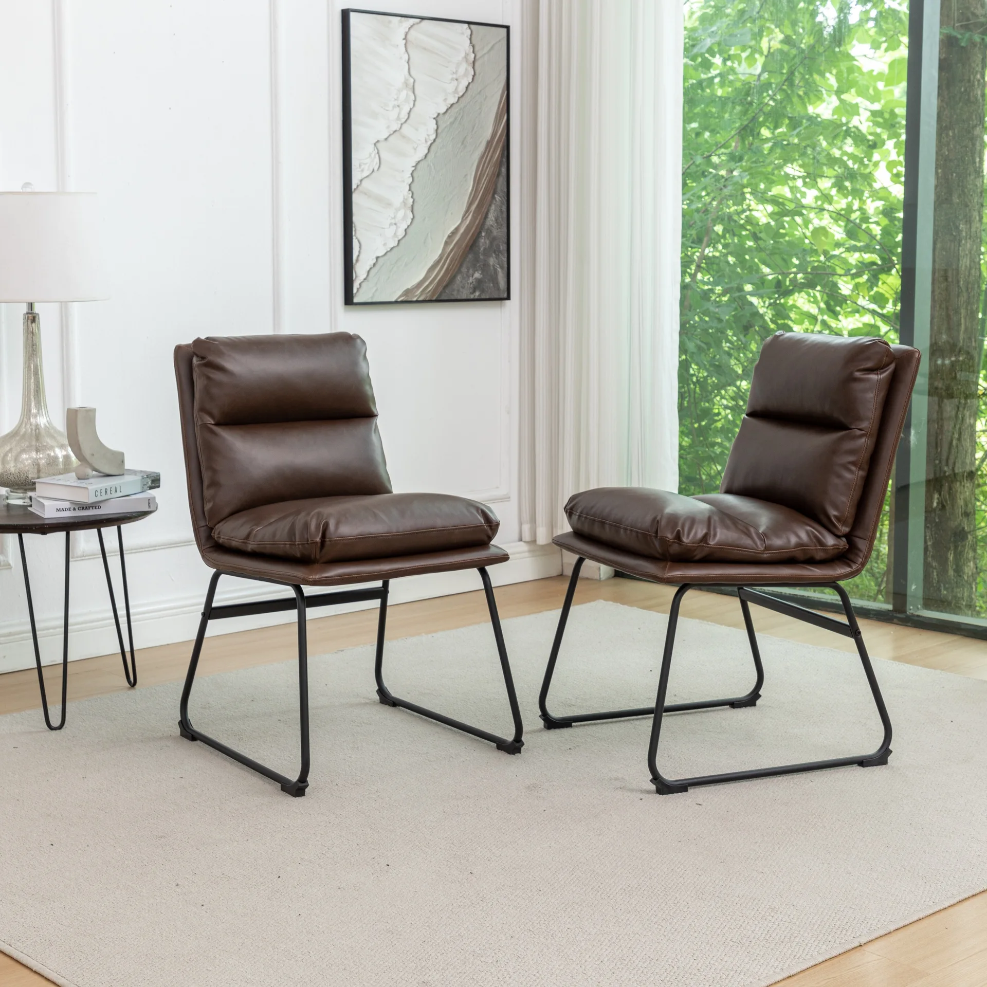 Brown Leather Accent Chair