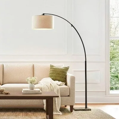 Logan Matte Black Arc Floor Lamp