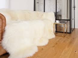 Natural Cream Sheepskin Throw