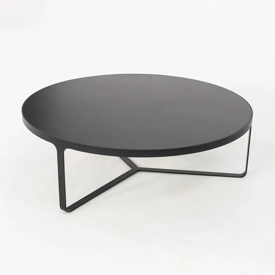 Matte Black Round Coffee Table