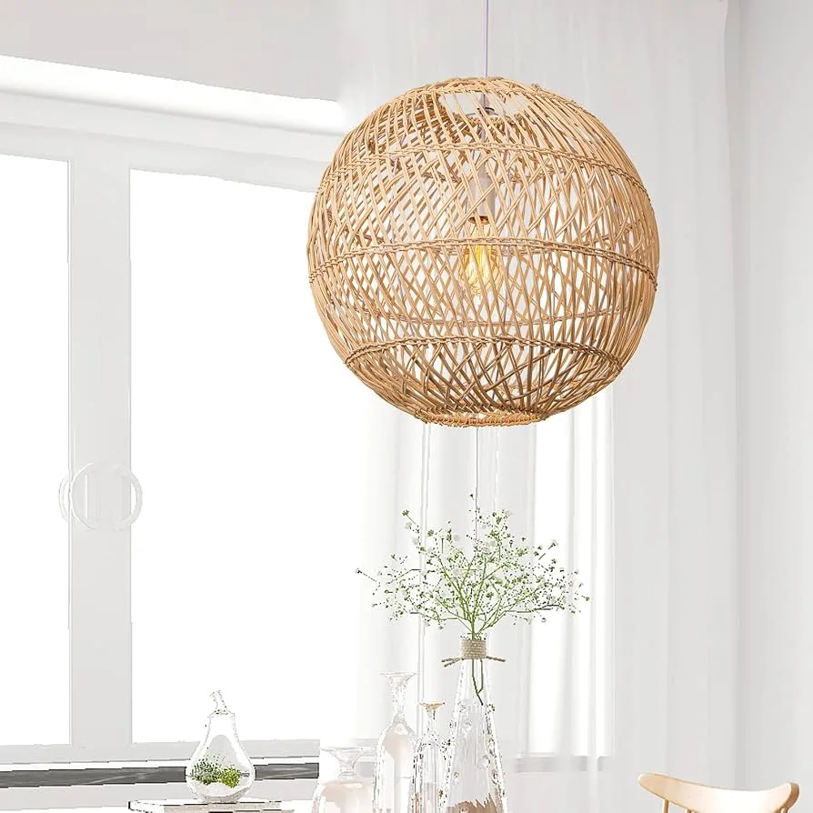 Arturesthome Natural Rattan Woven Pendant Light