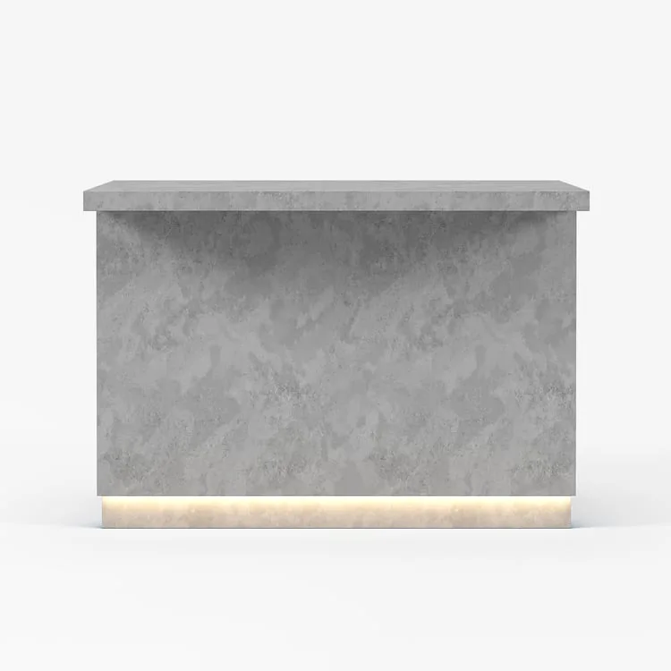 Japandi Gray Rectangular Kitchen Island