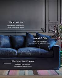 Solid Blue Fabric Sofa