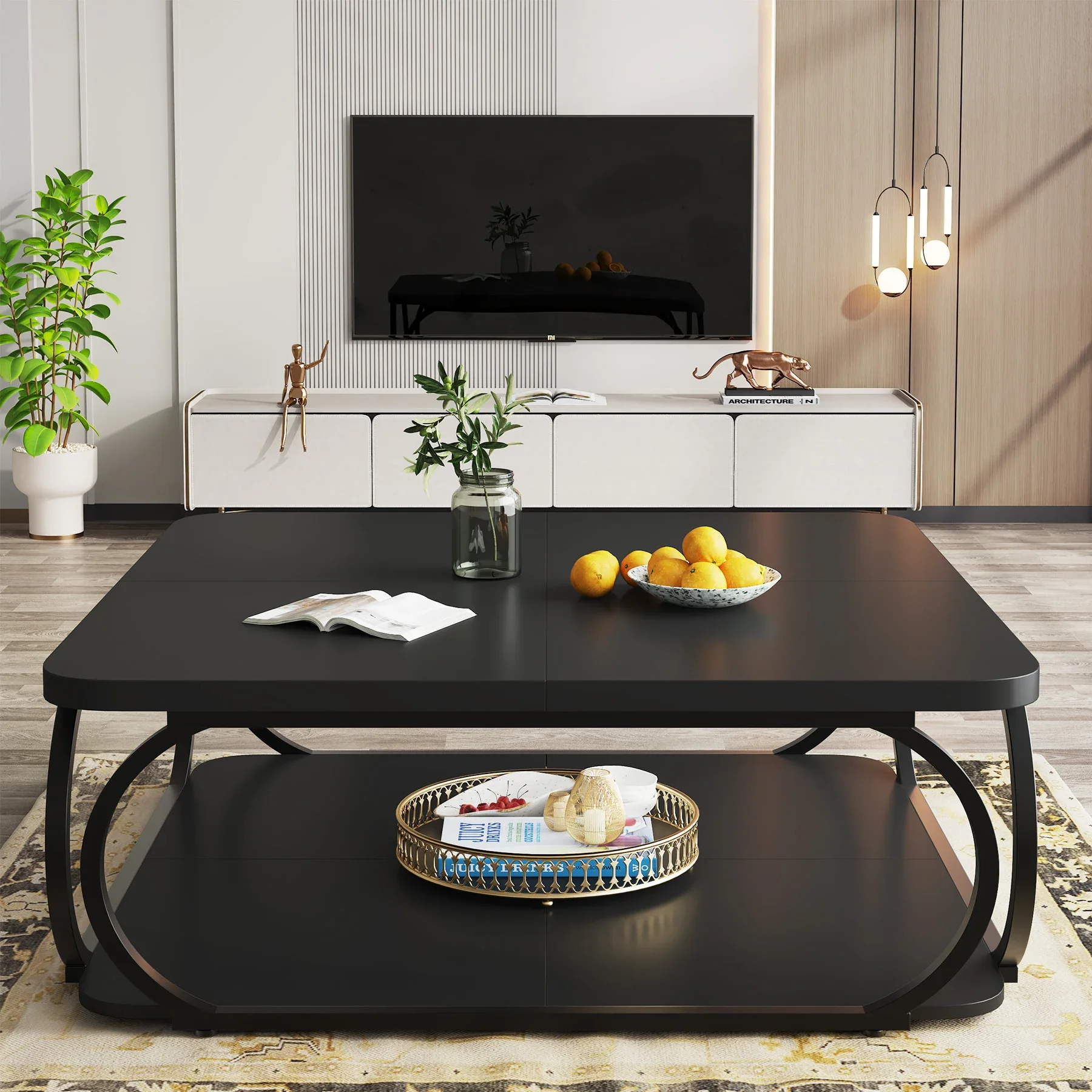 Matte Black Square Coffee Table