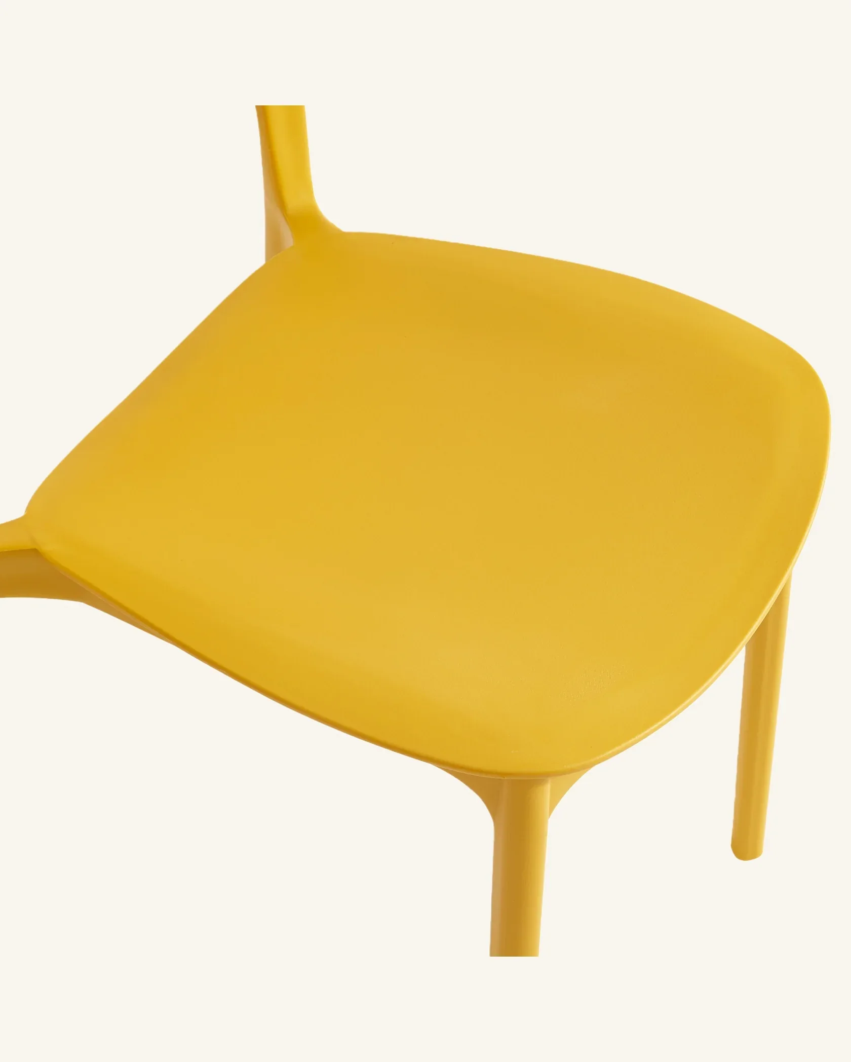 Yellow Matte Plastic Dining Chair