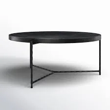 Timi Round Matte Black Metal Coffee Table