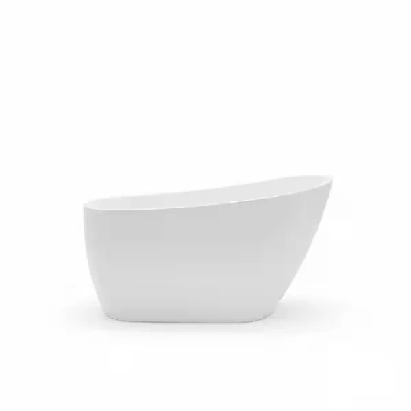 LIVACA Glossy White Acrylic Freestanding Bathtub