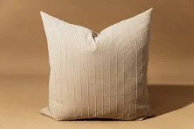 Monroe Beige Striped Throw Pillow