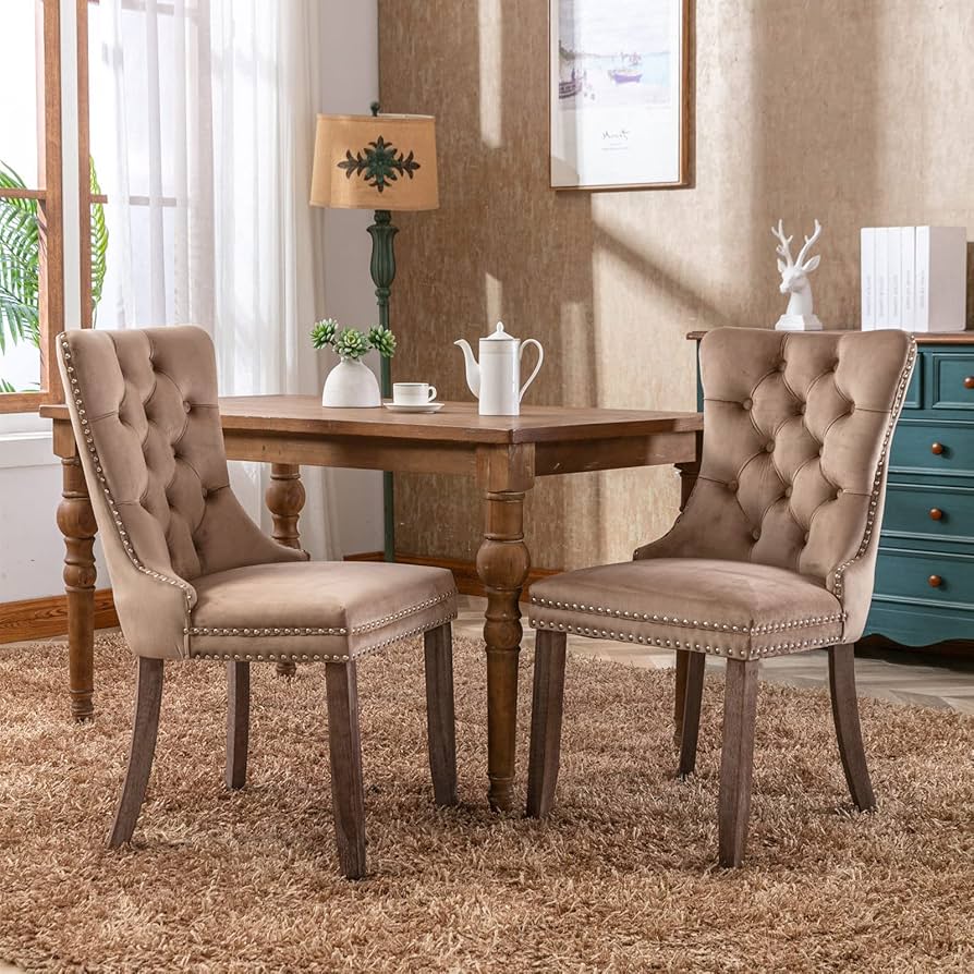 Tufted Velvet Upholstered Dining Chair