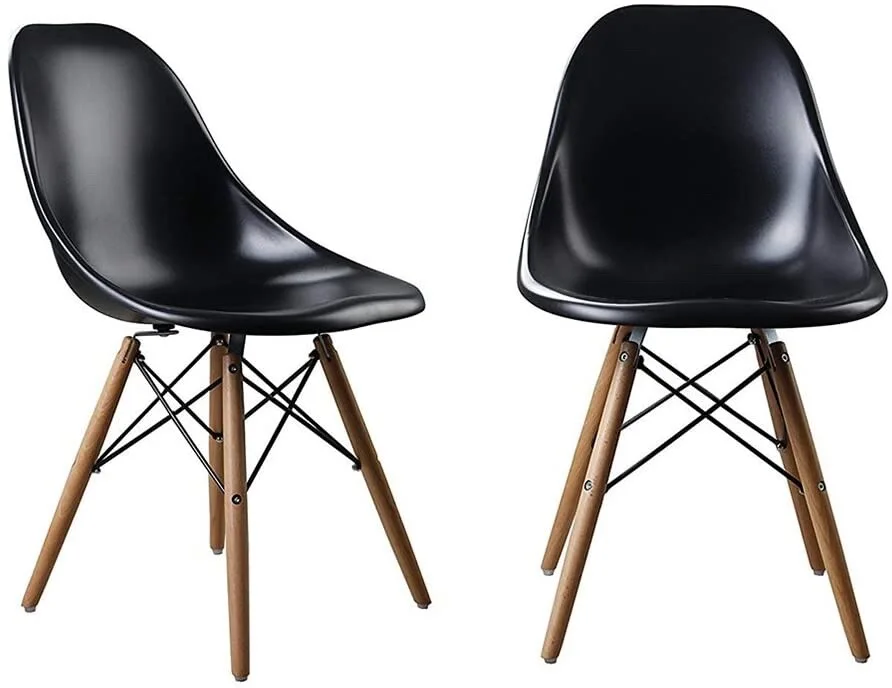 Black Mid-Century Modern Molded Shell Chair