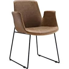 Alonso Brown Leather Dining Chair