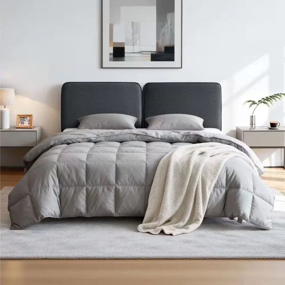 Dark Gray Upholstered Platform Bed