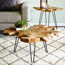 Natural Teak Live Edge Coffee Table