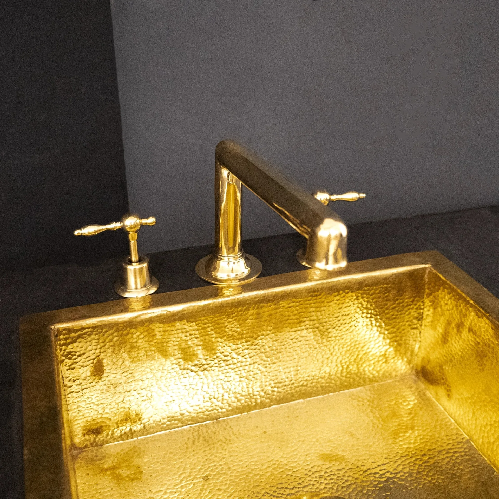 Brass Bathroom Faucet Widespread - Never Plated