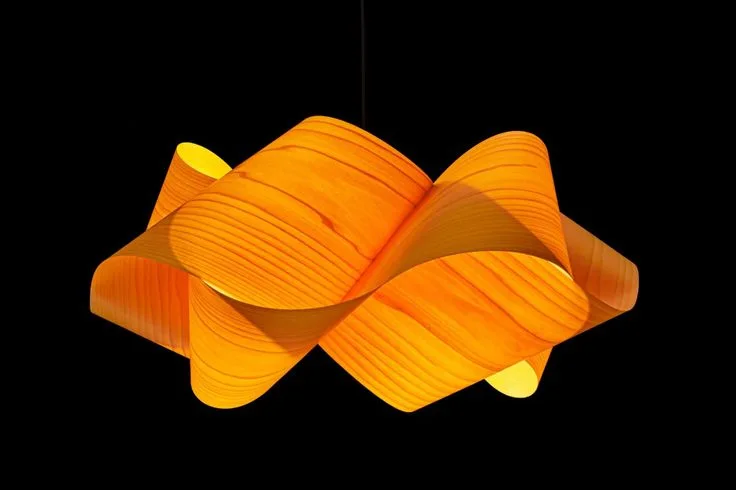 Sculptural Wood Pendant Light