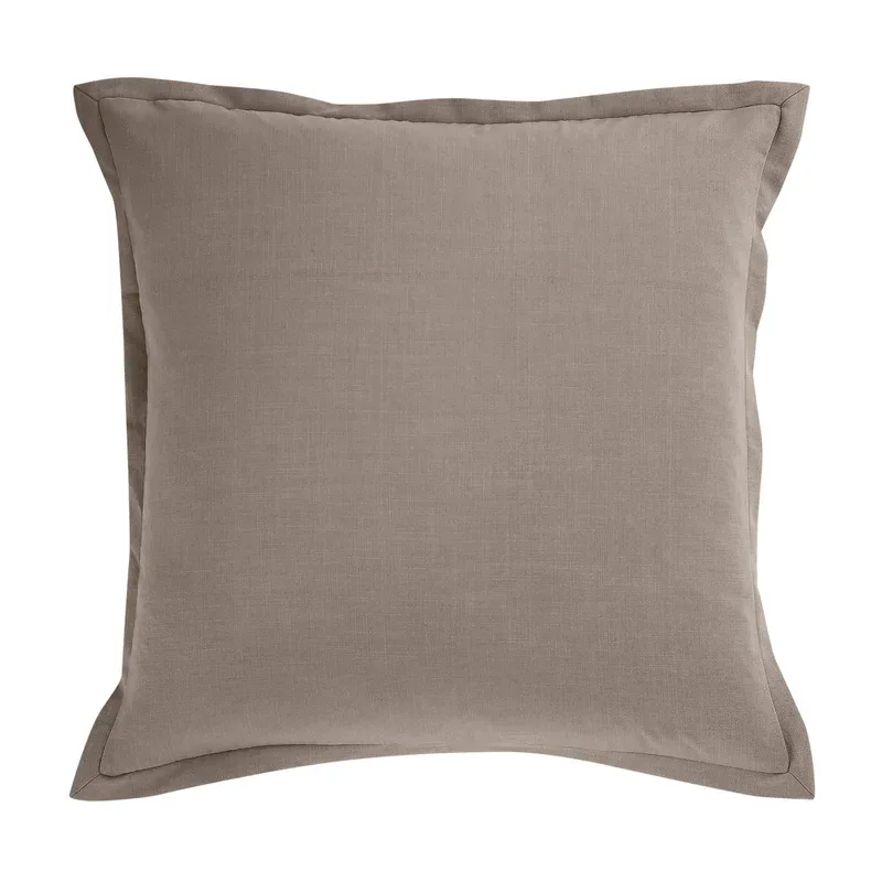 Solid Taupe Square Throw Pillow