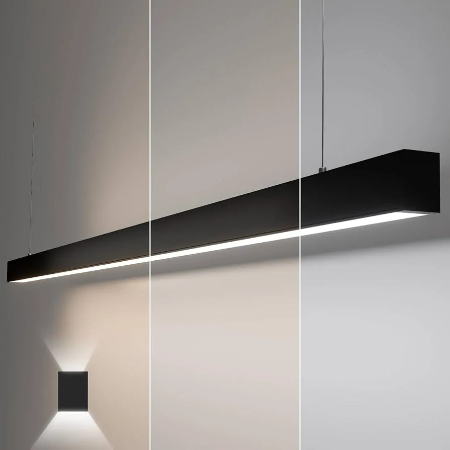 Matte Black Linear Pendant Light