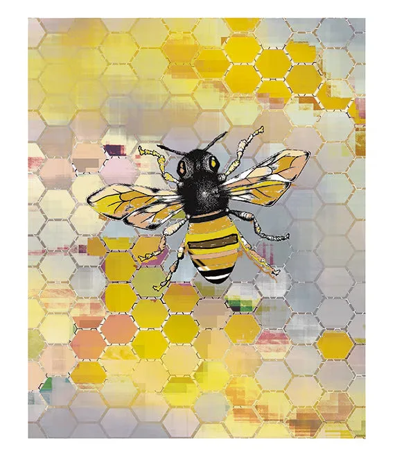 Honeycomb Bee Framed Wall Art