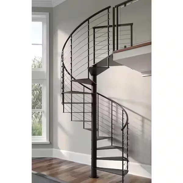 Matte Black Steel Spiral Staircase