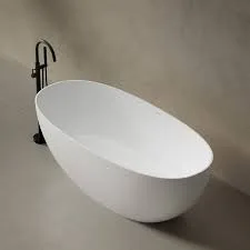 MonBlari Matte White Oval Freestanding Bathtub