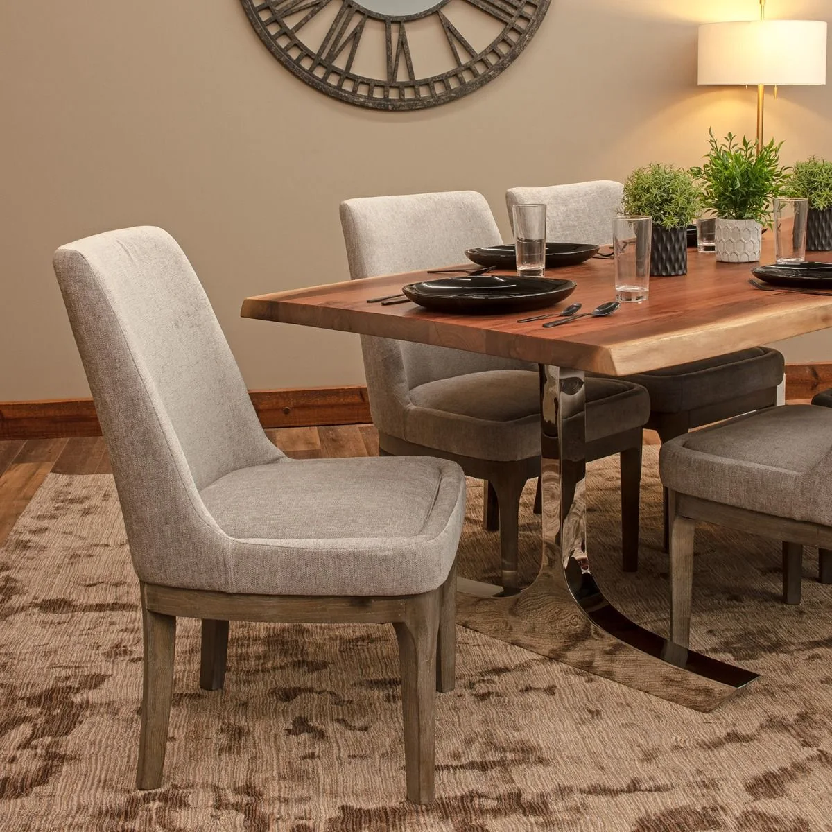 Fully Upholstered Wingback Dining Chair