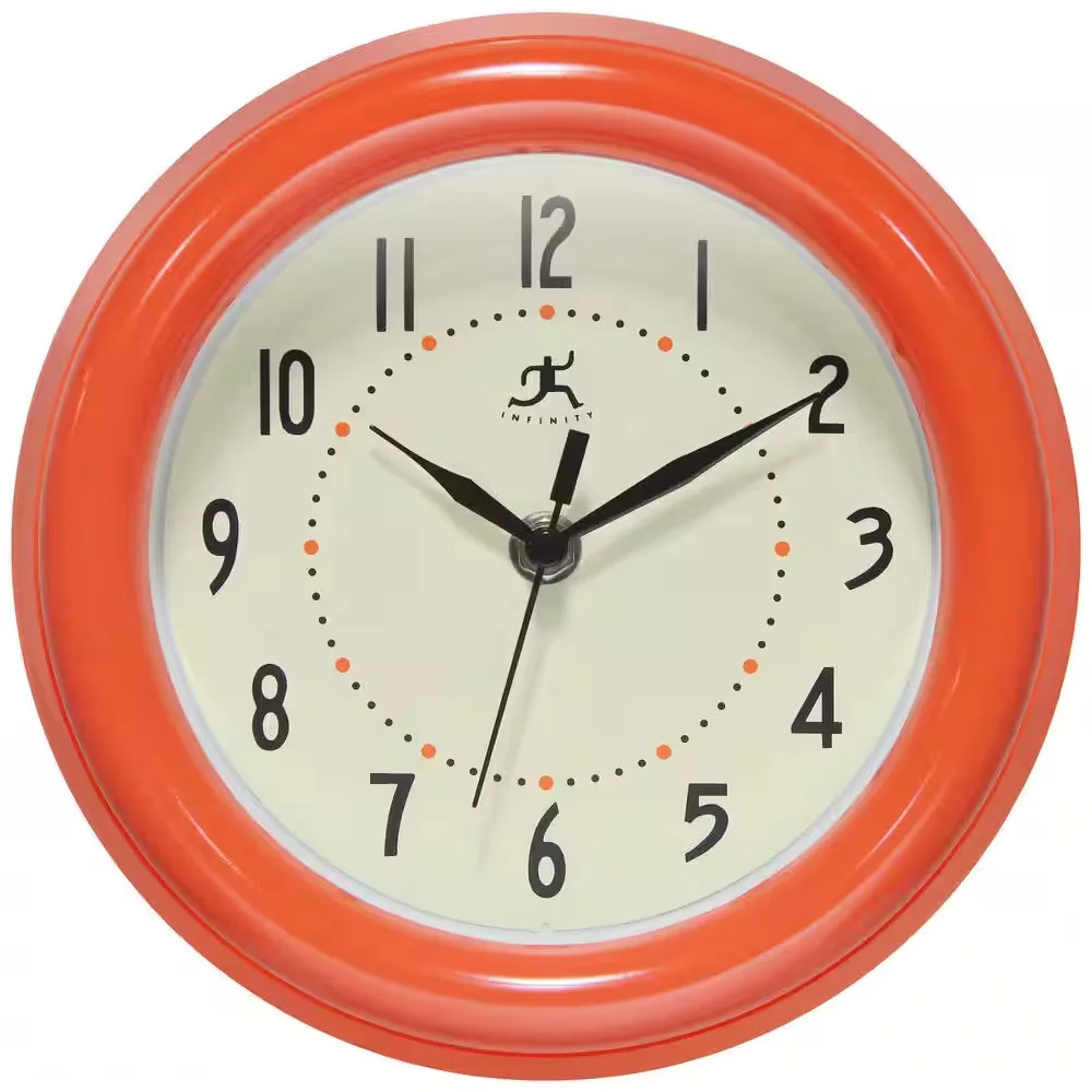 Infinity Instruments Spartan Orange Round Wall Clock