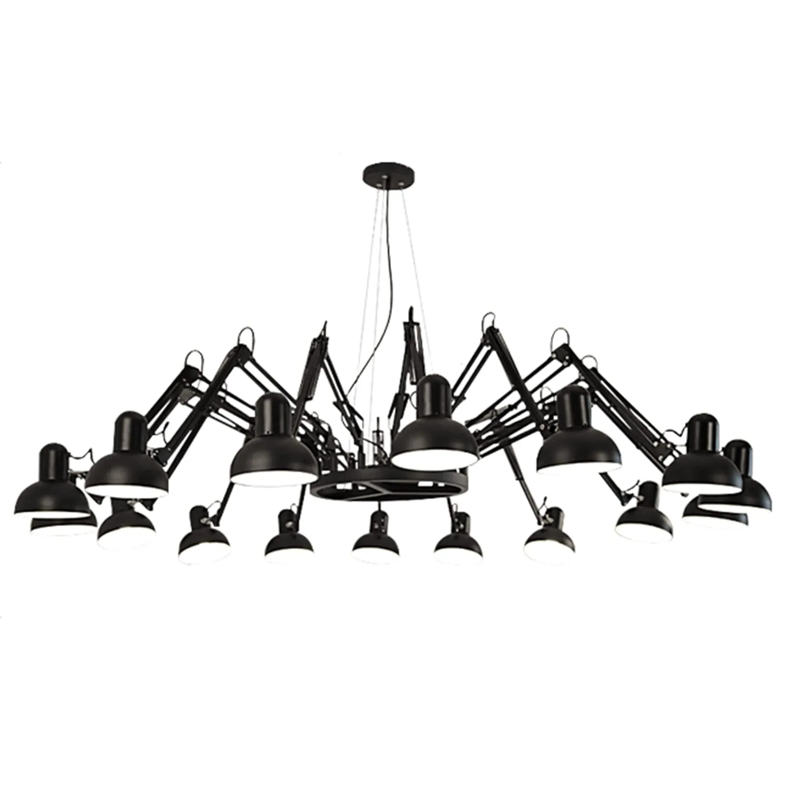Matte Black Metal Spider Chandelier