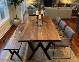 Solid Walnut Live Edge Dining Table