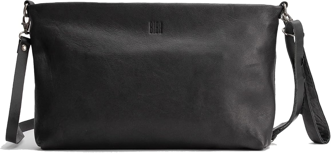 Biba Black Leather Clutch Bag