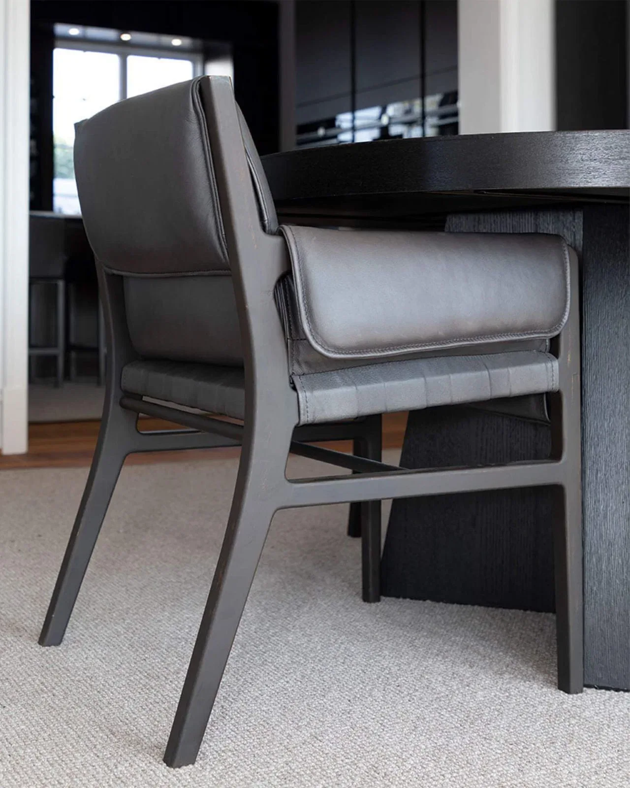 Steven Contemporary Leather Dining Chair