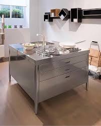 Alpes Inox Brushed Steel Kitchen Island