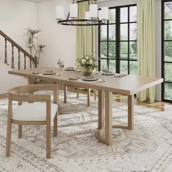Evat Natural Wood Rectangular Dining Table