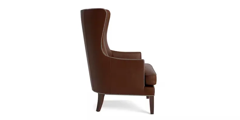 Whitney Brown Leather Wingback Chair